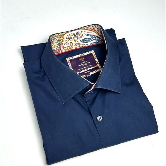 HAWES & CURTIS Button Shirt Blue Contact Cuffs Cotton Men’s XXXL - Picture 9 of 12
